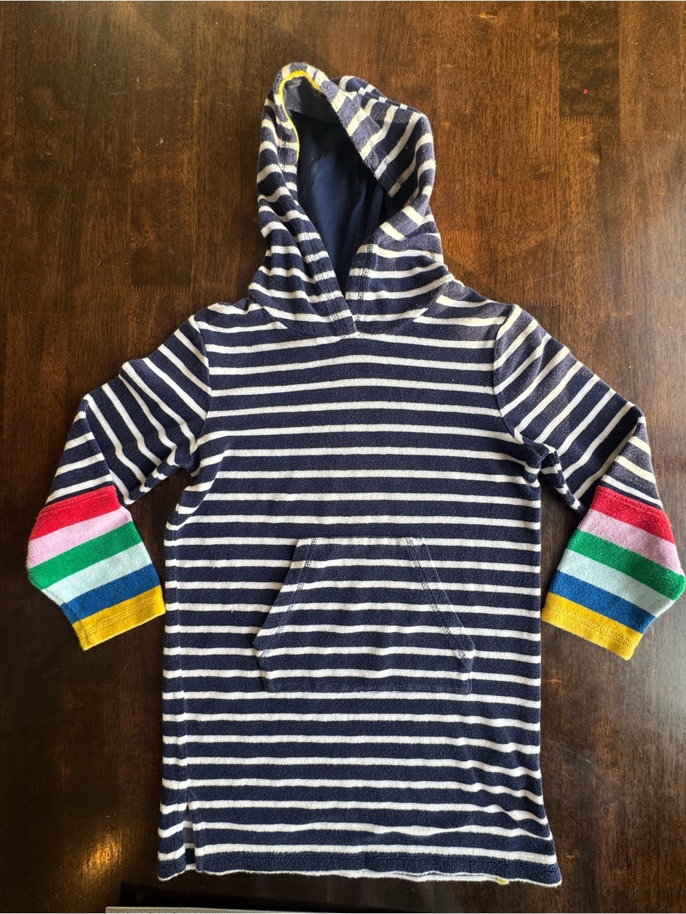 Mini Boden Kids Floral Terry Toweling Hooded Beach Cover Up Multicolor 8-9Y